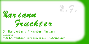 mariann fruchter business card